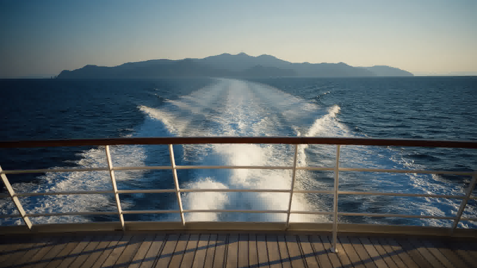 Hydrofoil approaching Sado across the Sea of Japan