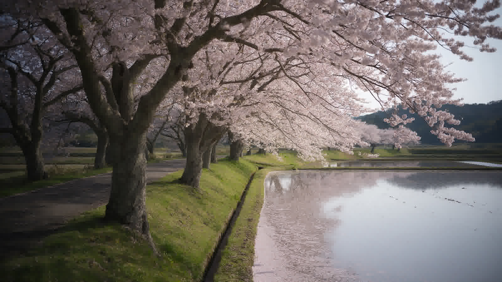 Cherry blossom in a Sado village in April